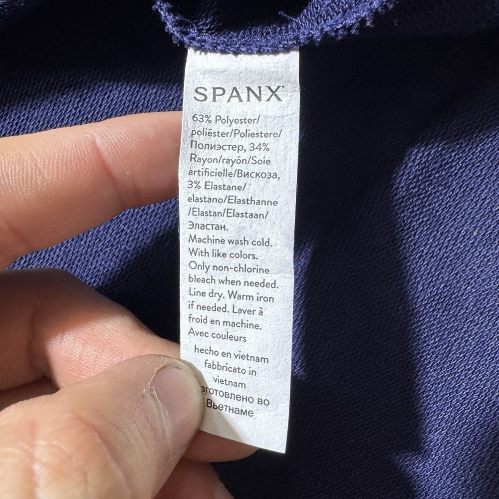 Spanx Sweatshirt Womens 1X Blue Dolman Sleeve Oversized Relaxed Boyfriend Top - Picture 5 of 12